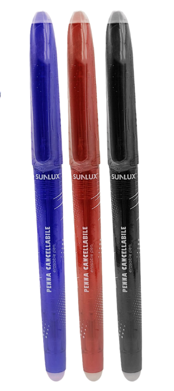 Penne Gel Sunlux cancellabili e ricaricabili 4pz 0.7mm