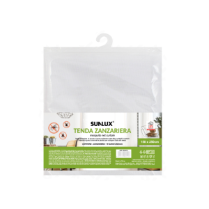 Tenda a zanzariera 150x250 cm, 8 ganci in plastica per collegare l'asta alla tenda - bianco