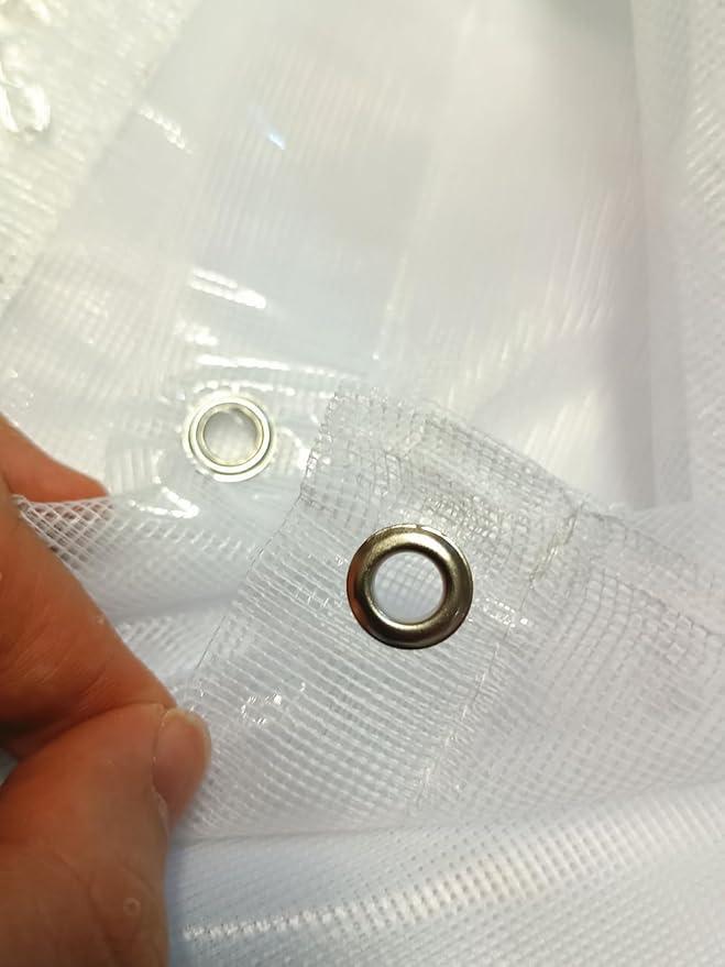 Tenda a Zanzariera 150x250 cm, 8 Ganci in Plastica per Collegare l'asta alla Tenda - Bianco