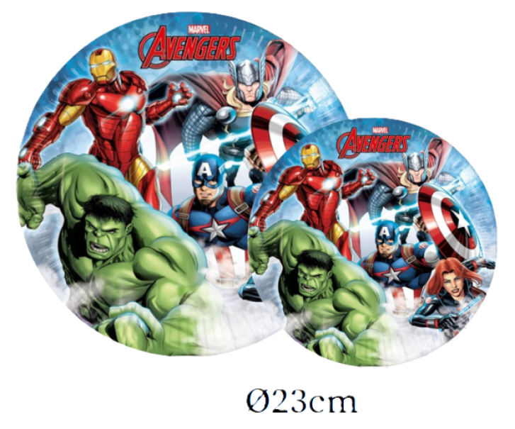 Piatti in carta Avengers 8pz 23cm