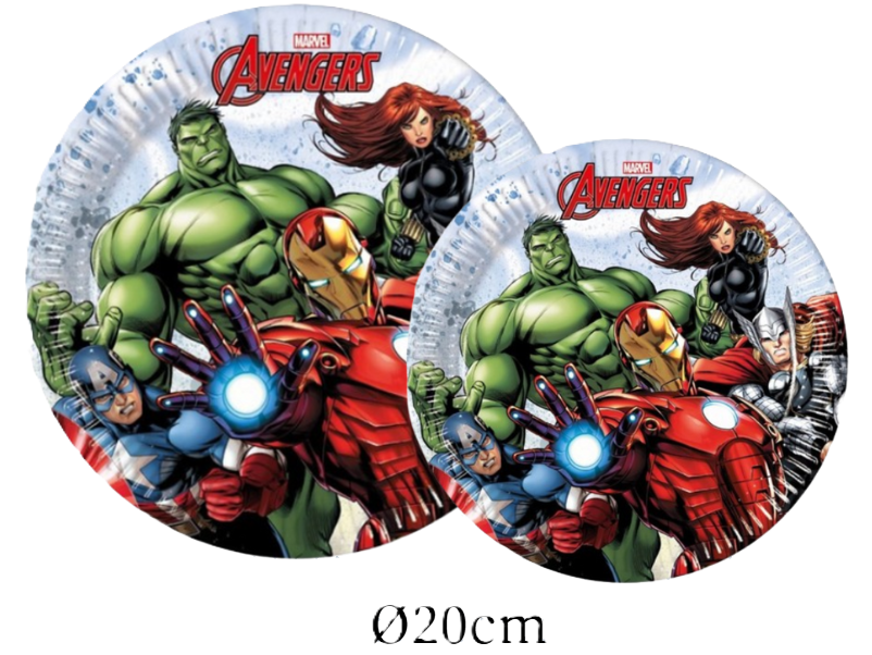 Piatti in carta Avengers 8pz 20cm