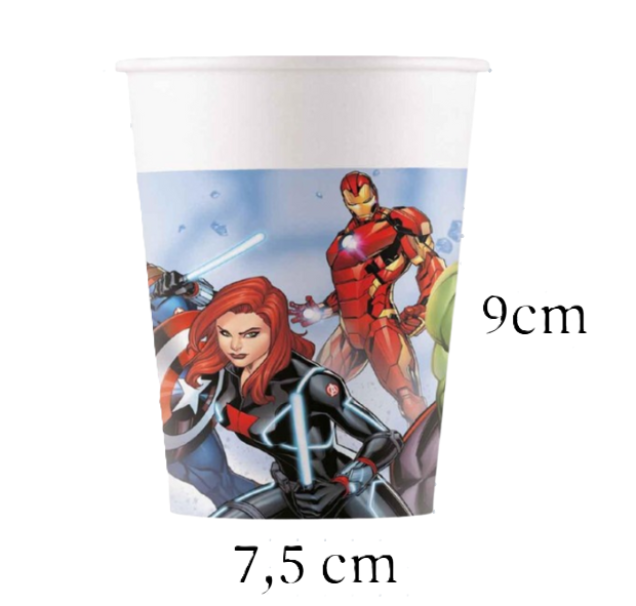 Bicchieri in carta Avengers 8pz 200ml