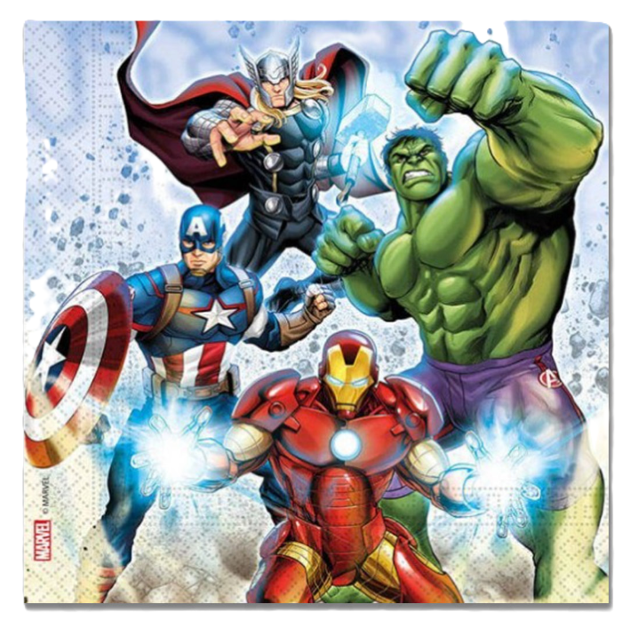 Tovaglioli in carta Avengers 20pz 33x33cm