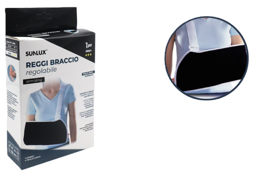 Reggi Braccio Regolabile Pro+ u2013 Supporto per Braccio e Spalla, Taglia Unica, Unisex u2013 Tutore per Immobilizzazione Post Infortunio o Chirurgia