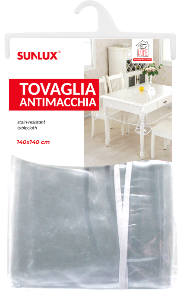 Tovaglia antimacchia trasparente 140x140cm quadrata