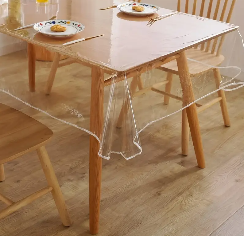 Tovaglia antimacchia trasparente 140x140cm quadrata