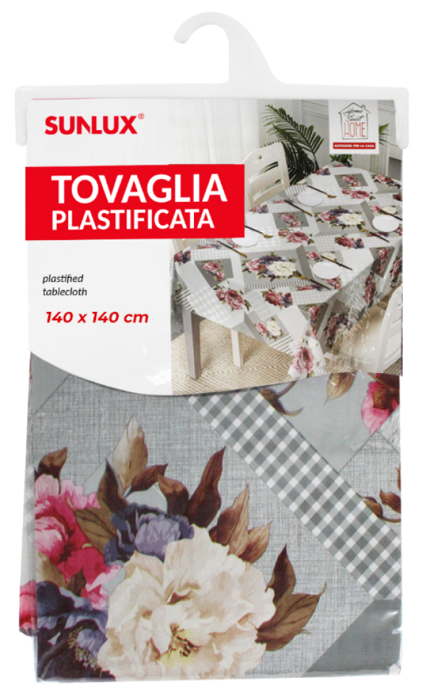 Tovaglia plastificata 140x140cm quadrata con fantasia