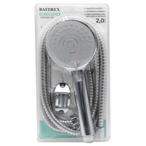 Set doccia 3 pezzi - tubo, doccetta 5 getti, supporto