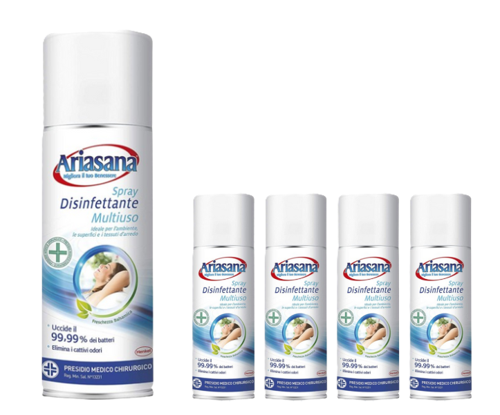 Set 5 spray disinfettante Ariasana multiuso 150ml