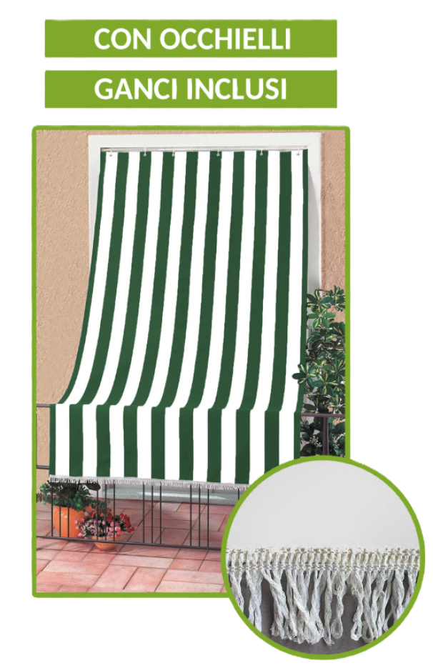 SUNLUX Tenda da sole con occhielli e ganci 290x145cm a righe
