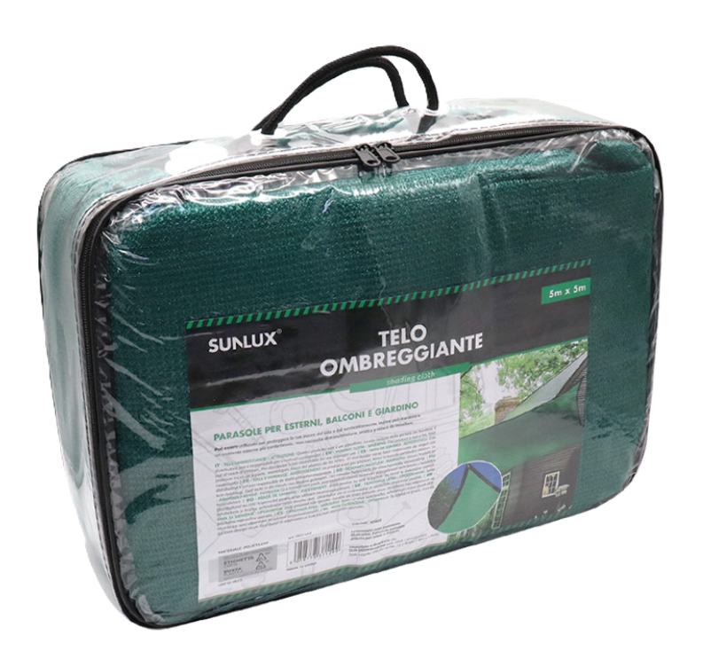 Telo ombreggiante verde 5x5mt 90g c/ corda inclusa
