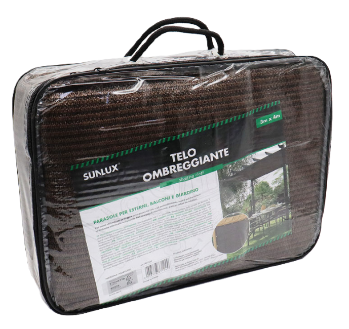 Telo ombreggiante marrone 3x4mt 90g c/ corda inclusa