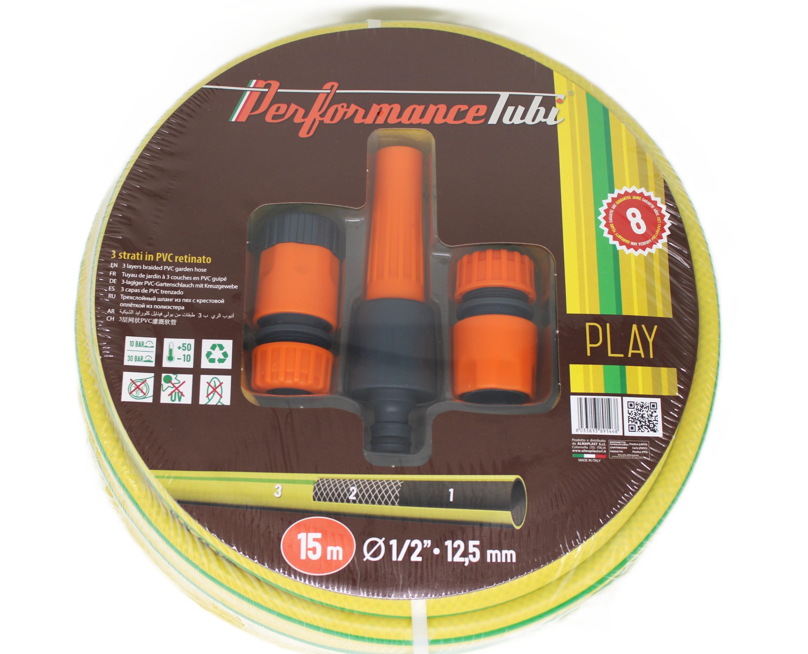 Kit Tubo da Irrigazione 3 strati in PVC retinato, 12,5mm, 10m