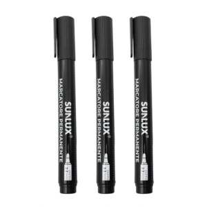 Marcatore permanente nero 2-3mm confezione da 3 punta tonda