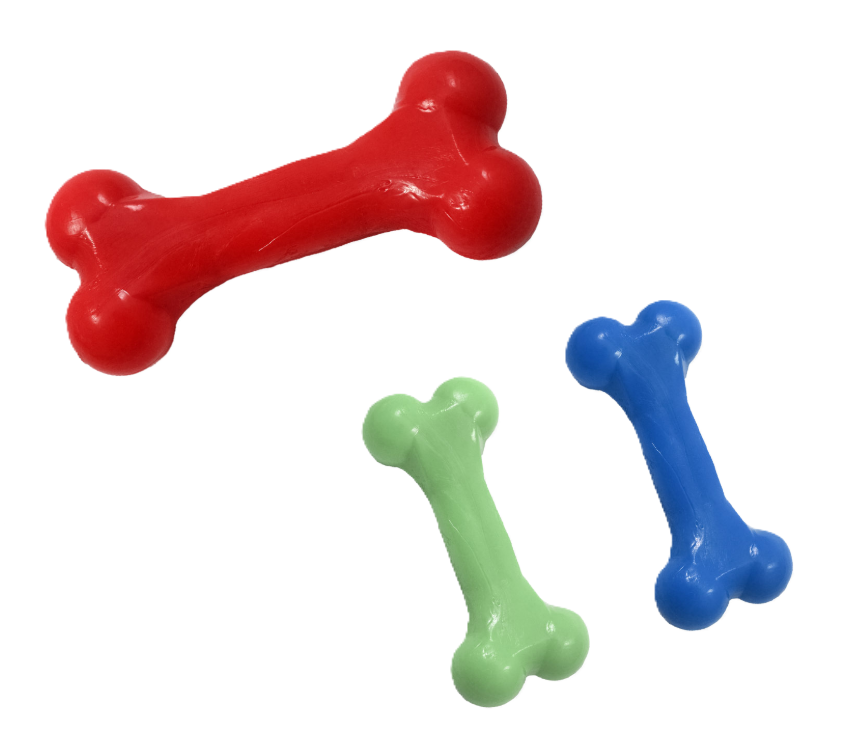 Osso in gomma 11,5cm multicolore 3 pezzi