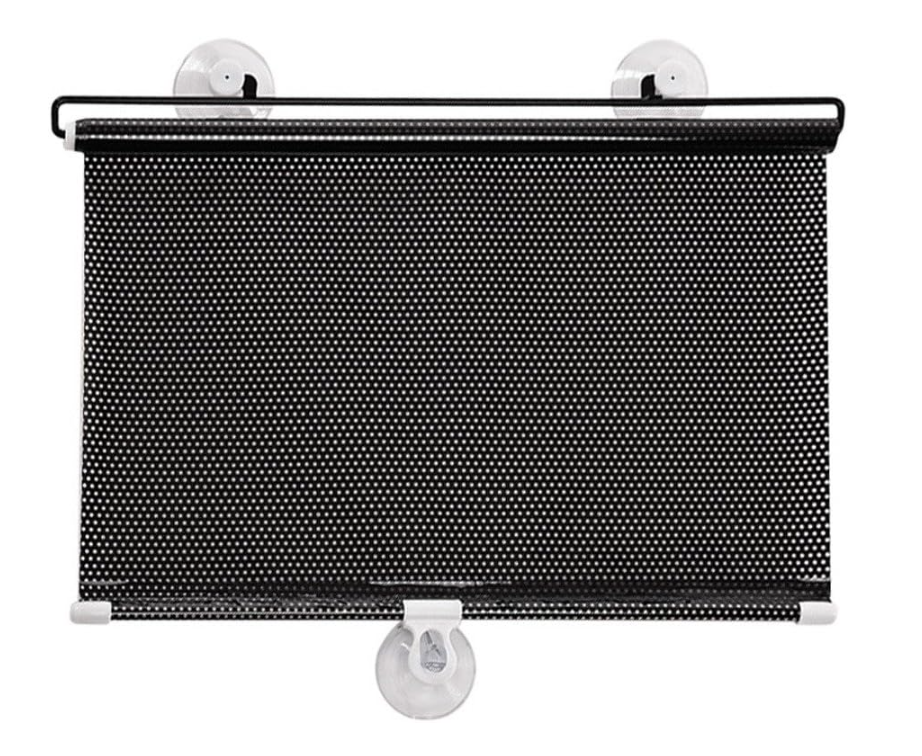 Tendina parasole retrattile, per parabrezza, finestrini laterali e lunotto posteriore, 40x125cm, colore nero