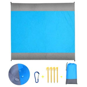 Telo da spiaggia, coperta da picnic e campeggio impermeabile 200x210cm c/accessori