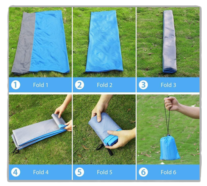 Telo da spiaggia, coperta da picnic e campeggio impermeabile 200x210cm c/accessori