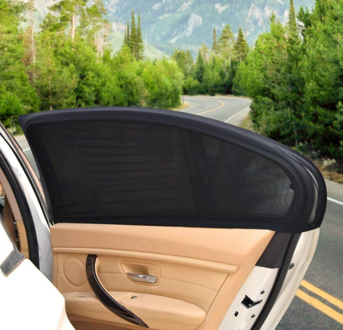 Tenda zanzariera parasole per auto 2 pezzi 110x52 cm, protezione Raggi UV, anti-zanzara, universa