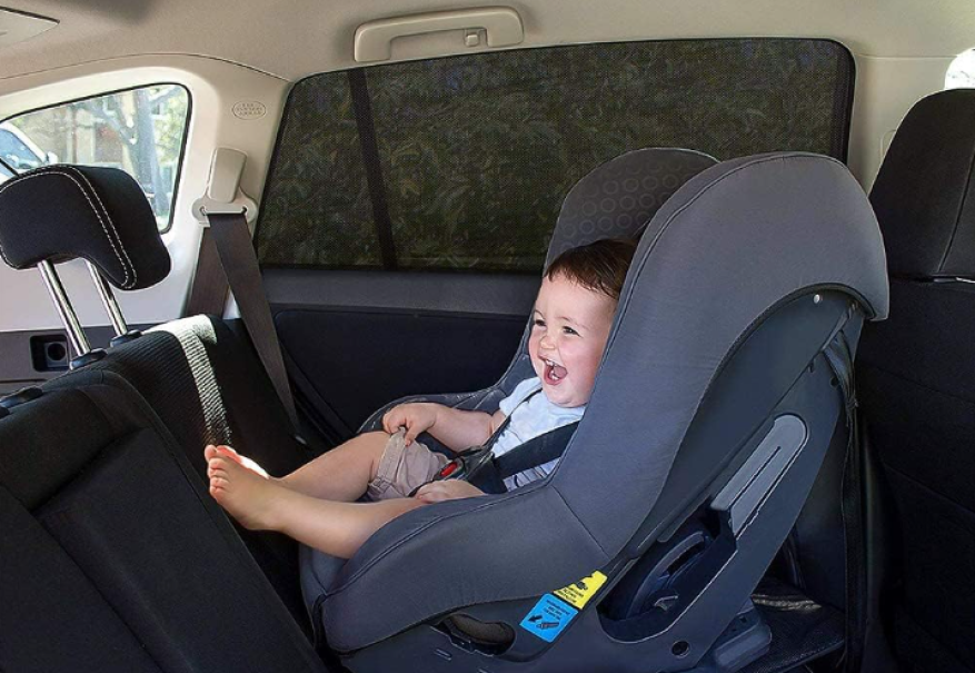 Tenda zanzariera parasole per auto 2 pezzi 110x52 cm, protezione Raggi UV, anti-zanzara, universa