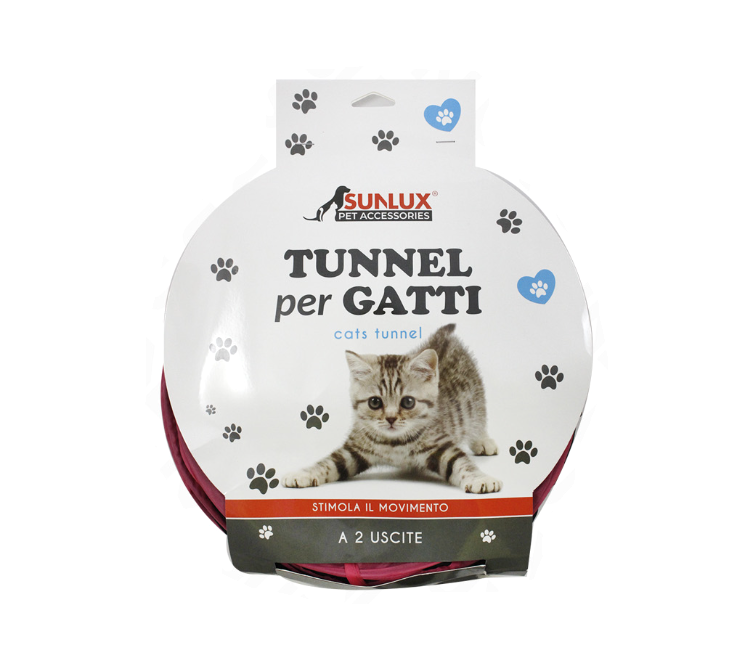 Tunnel per gatti pieghevole con campanelle 2 uscite