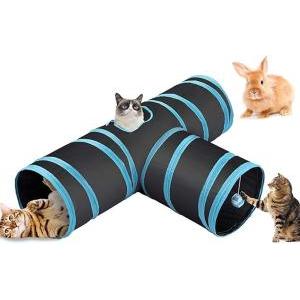Tunnel per gatti pieghevole con campanelle 3 uscite