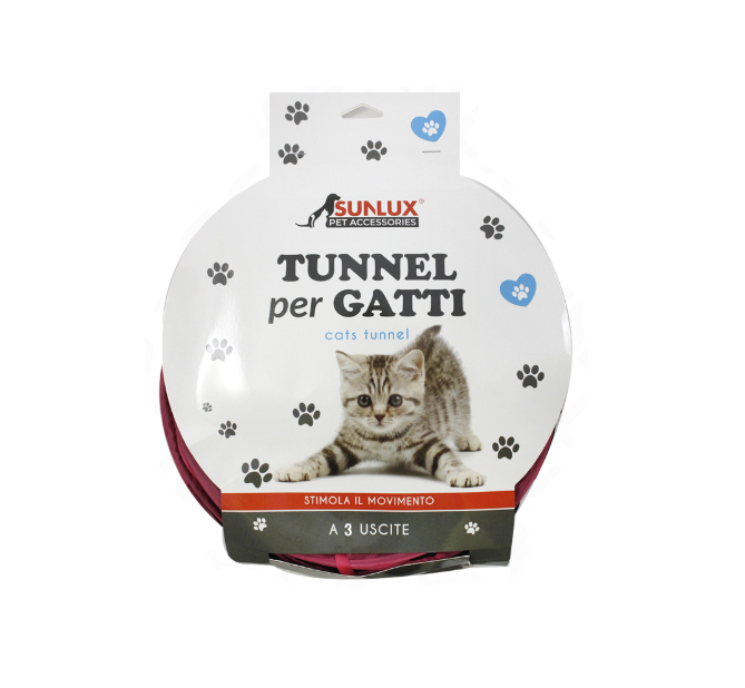 Tunnel per gatti pieghevole con campanelle 3 uscite