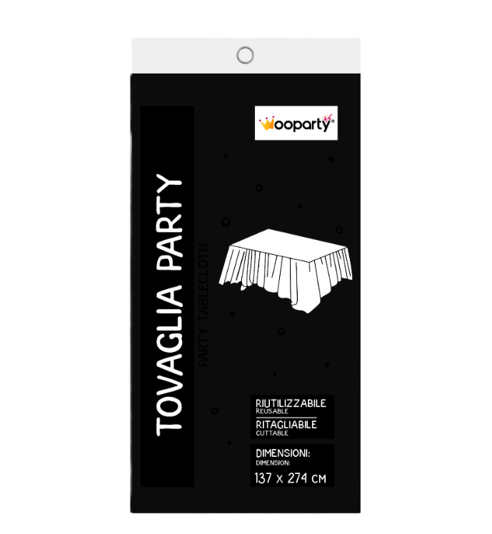 Tovaglia riutilizzabile nero 137x274cm