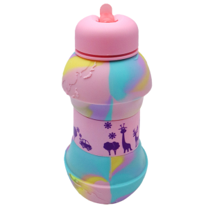 Borraccia pieghevole assortita 230-550ml in silicone e pp