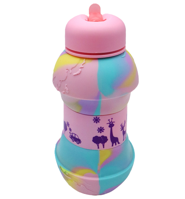 Borraccia Pieghevole assortita 230-550ml in silicone e PP