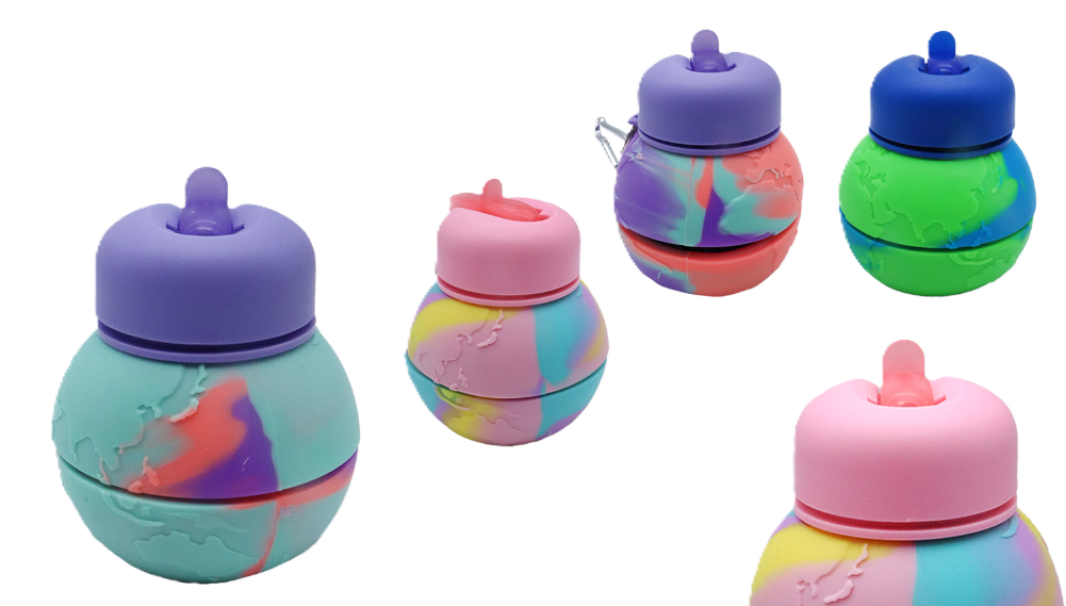 Borraccia Pieghevole assortita 230-550ml in silicone e PP