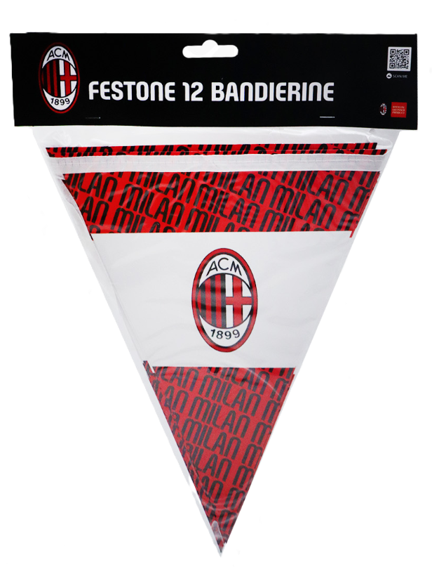 Festone bandierine in carta Milan 320x26x20cm