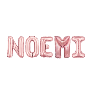 Palloncini nome noemi, kit scritto con lettere rosa altezza 35cm