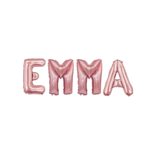 Palloncini nome emma , kit scritto con lettere rosa altezza 35cm