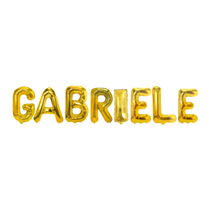 Palloncini nome gabriele, kit scritto con lettere oro altezza 35cm