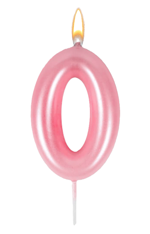 Candeline Wooparty rosa pearl n. 0 8,5cm