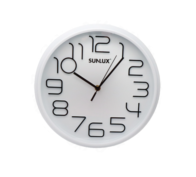 Orologio da parete rotondo, Diametro 30cm, Bianco