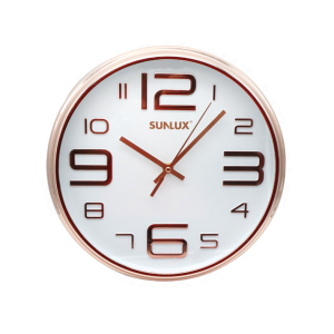Orologio da parete rotondo, diametro 30cm, oro rosa
