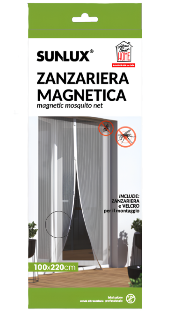 Zanzariera Magnetica Bianca 100x220cm Porta e Finestra a calamita Resistente e Traspirante