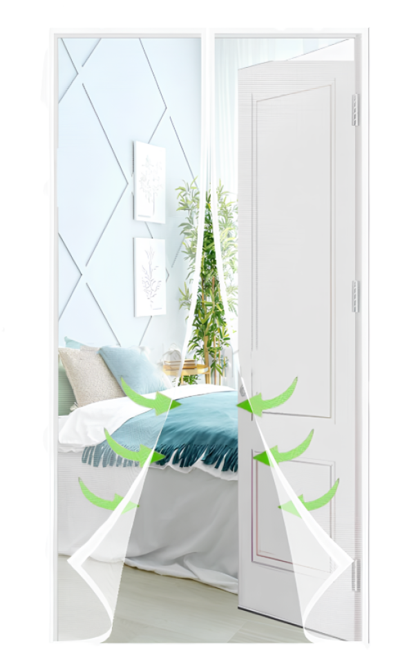Zanzariera Magnetica Bianca 120x240cm Porta e Finestra a calamita Resistente e Traspirante