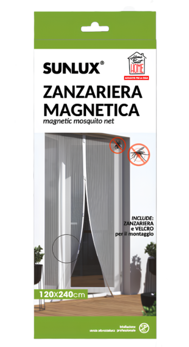 Zanzariera Magnetica Bianca 120x240cm Porta e Finestra a calamita Resistente e Traspirante