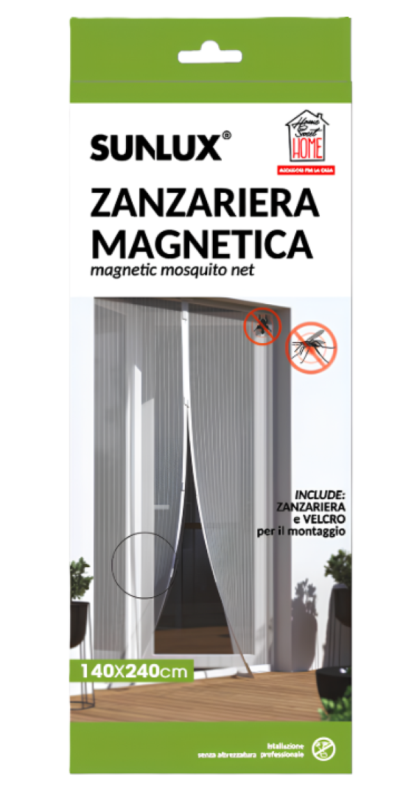 Zanzariera Magnetica Bianca 140x240cm Porta e Finestra a calamita Resistente e Traspirante