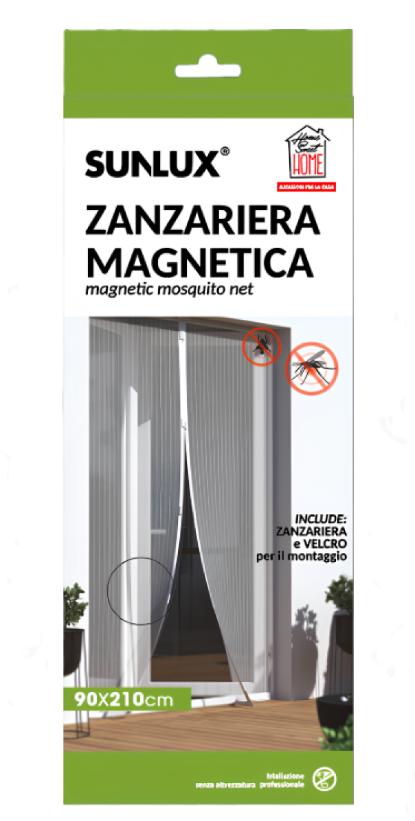 Zanzariera Magnetica Nera 90x210cm Porta e Finestra a calamita Resistente e Traspirante