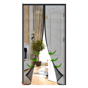 Zanzariera magnetica nera 120x240cm porta e finestra a calamita resistente e traspirante