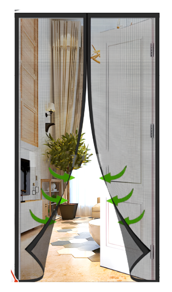 Zanzariera Magnetica Nera 120x240cm Porta e Finestra a calamita Resistente e Traspirante