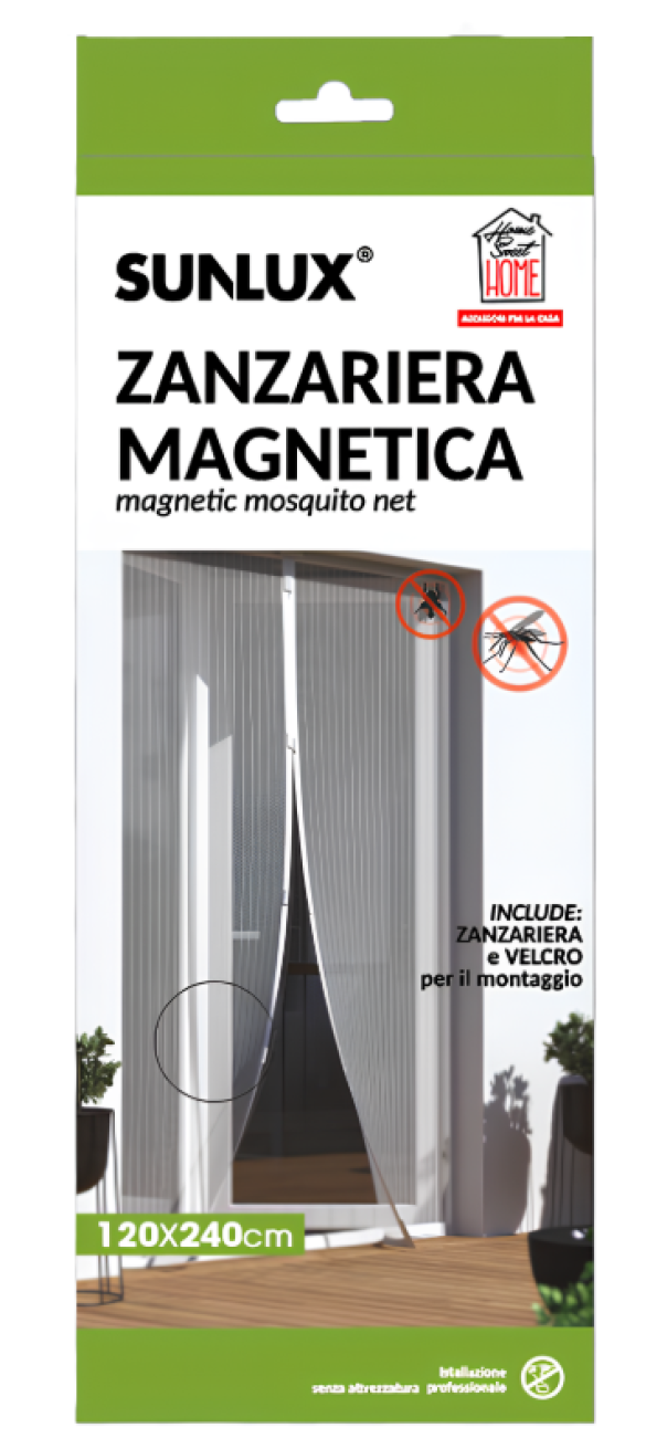 Zanzariera Magnetica Nera 120x240cm Porta e Finestra a calamita Resistente e Traspirante