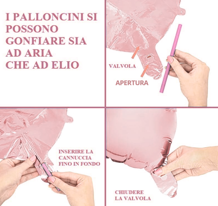 Palloncini Scritta BENVENUTA Rosa, palloncini 35 cm rosa metal