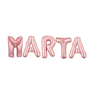 Palloncini nome marta, kit scritto con lettere rosa altezza 35cm
