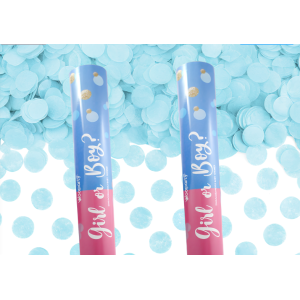 Sparacoriandoli it's a boys – tubo 40 cm con coriandoli rosa rotondi – gender reveal per baby shower confezione da 2