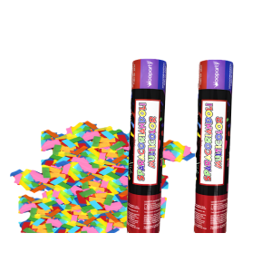 Tubo sparacoriandoli multicolor 40 cm 2 pezzi – cannone coriandoli a pressione aria – effetto festa per compleanni, matrimoni, eventi e capodanno – uso interno ed esterno